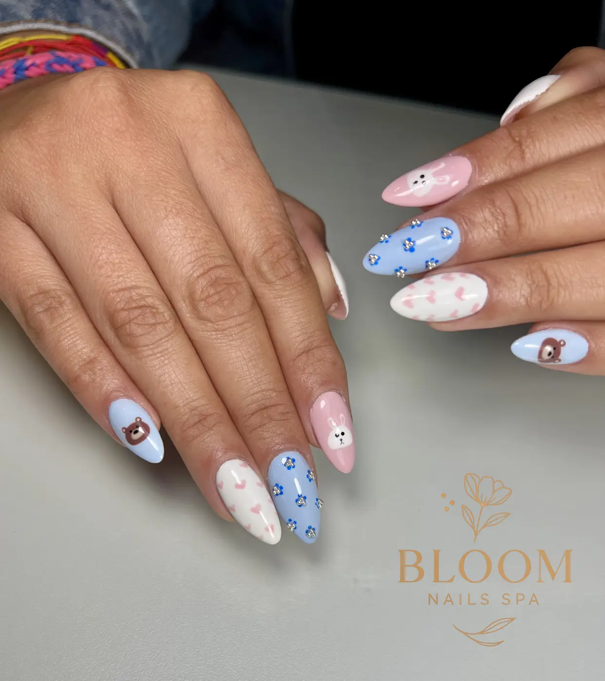 Diseño de uñas rosa pastel en Miraflores - Bloom Nails Spa